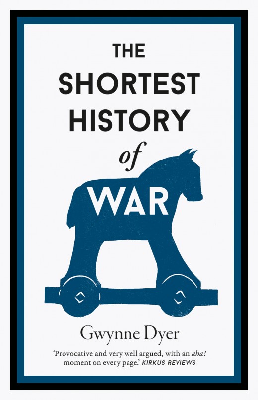 White cover with blue silhouette of Trojan horse within blue and black border